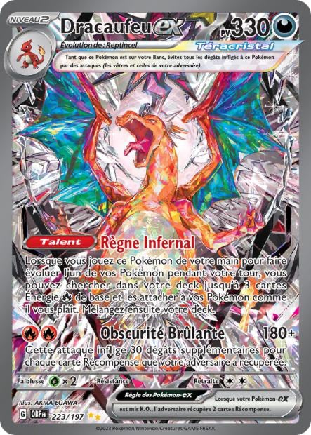 Dracaufeu ex 223/197 - Flammes Obsidiennes